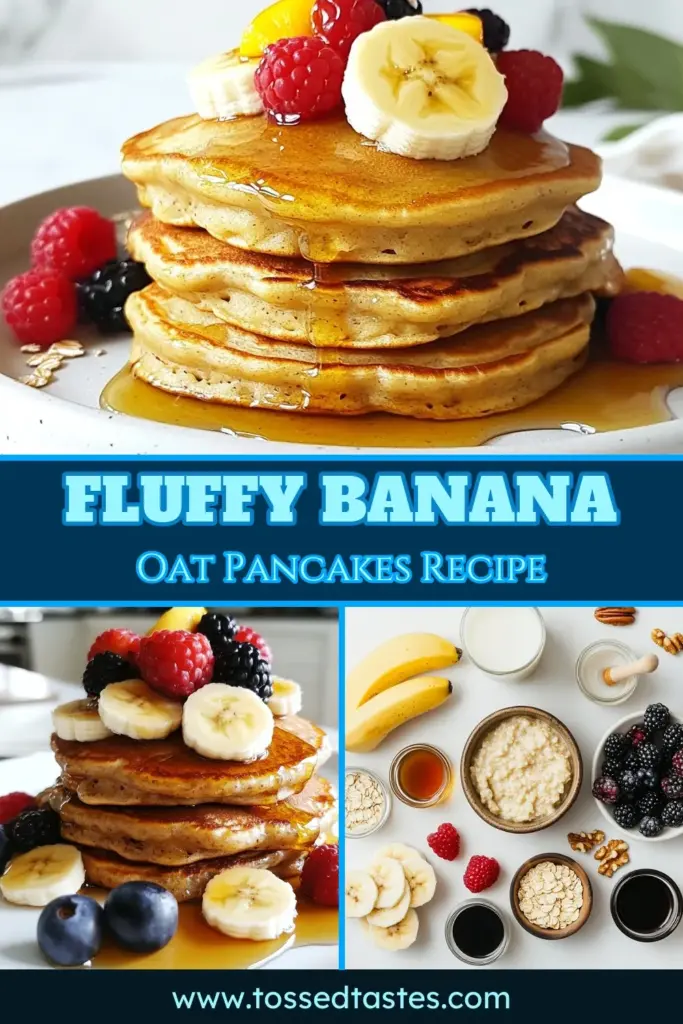 Discover the ultimate banana oat pancakes with this healthy pancake recipe that’s both easy and delicious! Made with wholesome oat flour, these gluten-free pancakes are perfect for breakfast or brunch. Simply blend rolled oats and ripe bananas for a nutritious treat the whole family will love. Try it today and enjoy a stack of fluffy oat flour pancakes! Save this easy pancake recipe for your next brunch! #BananaOatPancakes #GlutenFreePancakes #HealthyPancakeRecipe #EasyPancakeRecipe