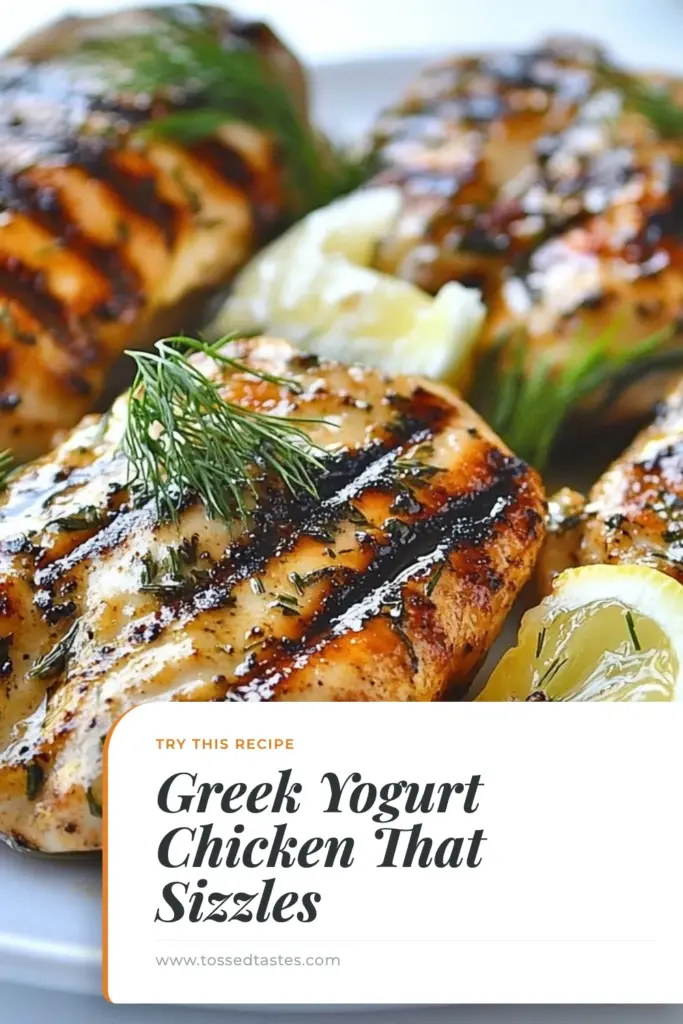 Discover the ultimate flavor with this Grilled Greek Yogurt Chicken recipe! Marinated in a delicious Greek yogurt chicken marinade featuring garlic, lemon, and herbs, this dish promises a juicy and healthy dinner. Perfect for anyone searching for easy chicken grill recipes, this lemon garlic chicken recipe is both nutritious and satisfying. Try it today and elevate your grilling game! Save this recipe for your next BBQ! #HealthyGrilledChicken #GrilledChicken #ChickenRecipes #EasyGrilling