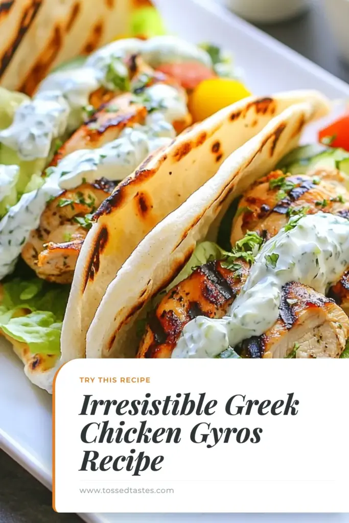 Discover the joy of cooking with this homemade gyros recipe featuring Greek chicken gyros and an easy tzatziki sauce. Perfect for a quick weeknight dinner, these grilled chicken pitas packed with fresh veggies will transport you to the Mediterranean. Enjoy a delicious Mediterranean chicken wrap by following this simple recipe. Save this Greek chicken gyros recipe for a flavorful meal tonight! #GreekChickenGyros #TzatzikiSauce #MediterraneanWrap #EasyRecipes