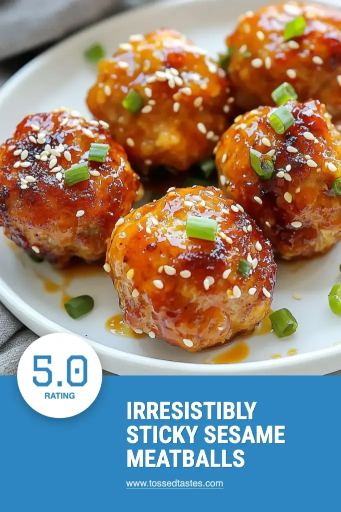 Discover the mouthwatering recipe for Sticky Sesame Chicken Meatballs! These easy meatball recipes are perfect for busy weeknights, featuring baked chicken meatballs made from ground chicken. Bursting with Asian flavors, this ground chicken meatballs recipe will impress your family and friends. Ready in just 35 minutes, it's a must-try! Don’t forget to save this recipe for delicious meals! #StickySesameChickenMeatballs #EasyMeatballRecipes #AsianChickenMeatballs #BakedChickenMeatballs