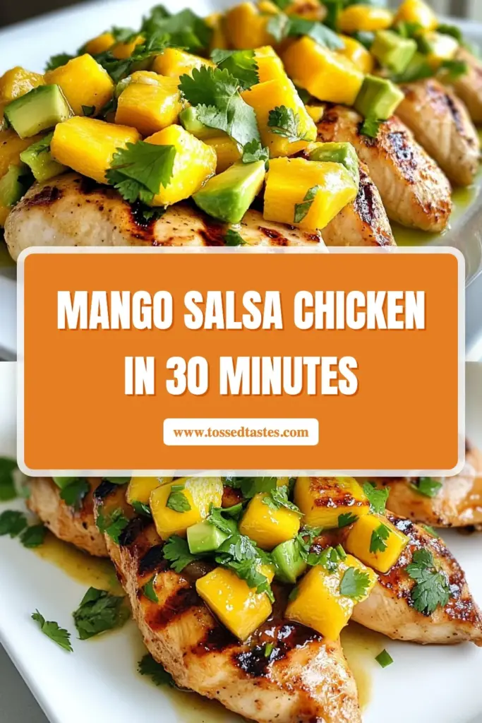 Discover the bright flavors of Mango Avocado Salsa Chicken, the perfect dish for your next meal! This easy chicken dinner idea blends grilled chicken with a refreshing mango avocado salsa for a healthy burst of flavor. Perfect for summer grilling, this dish is among the best grilled chicken recipes. Try this fresh mango salsa recipe tonight and elevate your dining experience! Save this recipe for your next cooking adventure! #MangoAvocadoSalsa #HealthyEating #GrilledChickenRecipes #DinnerIdeas