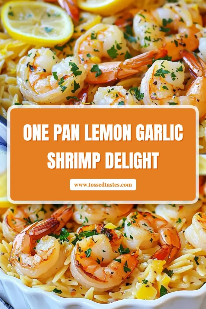 Discover the flavors of the ocean with this One-Pan Lemon Garlic Shrimp Orzo! This quick shrimp pasta dish combines succulent shrimp and orzo pasta with lemon for an easy seafood dinner that's packed with flavor. Perfect for busy nights, this Lemon garlic shrimp recipe is not only delicious but also simple to make. Try it today and enjoy a taste of summer! Save this recipe for your next cozy dinner. #QuickDinner #ShrimpRecipe #SeafoodLovers #PastaRecipes