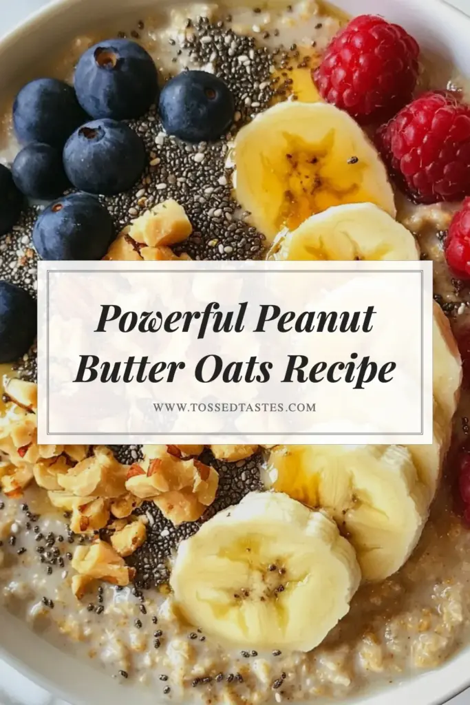 Start your day with this protein peanut butter overnight oats recipe! This delicious peanut butter oatmeal is not only quick to prepare but also packed with protein, making it the perfect healthy breakfast idea. Infused with chia seeds, this protein-packed breakfast provides sustained energy and keeps you full. Prep it the night before for a hassle-free morning treat. Save this recipe and enjoy a nutritious start! #OvernightOats #HealthyBreakfast #PeanutButterOatmeal #ChiaSeedOats