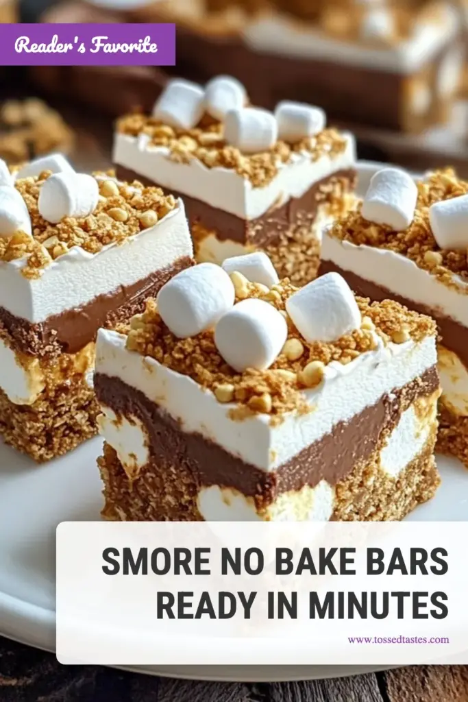 Indulge in these delicious S'mores no bake bars – the perfect easy s'mores dessert for summer! This no bake s'mores recipe combines graham crackers, chocolate, and peanut butter for a delightful treat that's simple to make. Ideal for gatherings or a sweet snack, these chocolate peanut butter bars will impress everyone. Try this fun recipe today and make it a must-have in your summer dessert recipes! Save this for later! #Dessert #NoBake #S'mores #RecipeIdeas