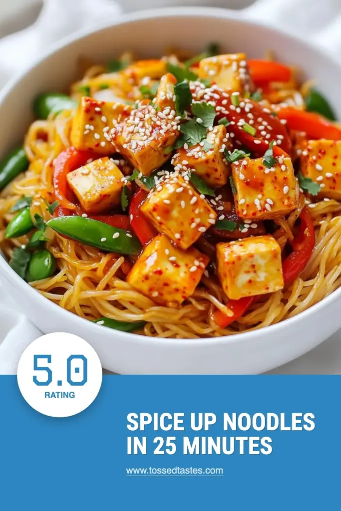 Discover how to make Spicy Gochujang Noodles, an easy tofu noodle recipe that will elevate your meals! This vegetarian spicy noodles dish combines delicious rice noodles with the bold flavors of Korean gochujang, making it perfect for a cozy dinner. Enjoy a quick rice noodle stir-fry recipe packed with protein and veggies. Don't miss out—save this recipe for your next culinary adventure! #SpicyGochujangNoodles #KoreanCooking #VegetarianRecipes #EasyNoodleRecipe