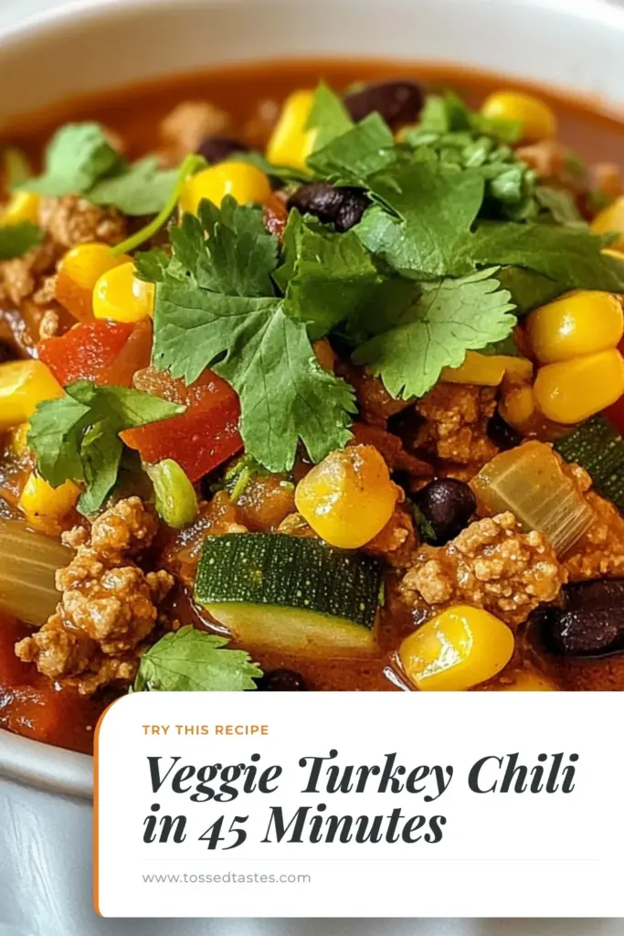 Discover the ultimate veggie-loaded turkey chili recipe that's not only healthy but also incredibly easy to make. This ground turkey chili with vegetables is packed with flavor and perfect for meal prep. In just 45 minutes, you can whip up a satisfying turkey chili that everyone will love. Try this healthy turkey chili recipe for a wholesome dinner that's sure to impress! Save for later! #TurkeyChili #HealthyRecipes #MealPrep #ChiliLovers