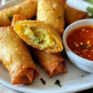 - 2 ripe avocados, peeled and mashed - 1/4 cup cream cheese, softened - 1/2 teaspoon garlic powder - 1/2 teaspoon onion powder - Salt and pepper to taste These main ingredients form the heart of the egg rolls. Ripe avocados bring a creamy texture and rich flavor. Cream cheese adds a nice smoothness and makes the filling rich. Garlic powder and onion powder give depth to the taste. Don't forget to season with salt and pepper for balance! - 1/4 teaspoon cayenne pepper (optional for spice) - 1/4 cup fresh cilantro, chopped Adding cayenne pepper gives the egg rolls a kick. If you like spice, try it! Fresh cilantro brightens the flavor and adds a fresh taste. You can mix it into the filling or use it as a garnish. - 4 large egg roll wrappers Choose wrappers that are strong and hold the filling well. You can find them in most grocery stores. Look for brands that say "egg roll" to ensure they are sturdy enough for frying. The right wrappers help create that crispy texture we all love. {{ingredient_image_1}} First, I mash two ripe avocados in a bowl. I use a fork to get a smooth texture. Then, I add 1/4 cup of softened cream cheese. This makes the filling rich and creamy. I stir both until they blend well. Next, I add spices to enhance the flavor. I sprinkle in 1/2 teaspoon of garlic powder and 1/2 teaspoon of onion powder. For a bit of heat, I add 1/4 teaspoon of cayenne pepper, but this is optional. I also chop 1/4 cup of fresh cilantro and mix it in. Finally, I season with salt and pepper. I ensure everything is well-mixed and ready for wrapping. Now, I grab an egg roll wrapper. I lay it flat with one point facing me. This makes it easy to wrap. I spoon about 2 tablespoons of the avocado mixture onto the center of the wrapper. To wrap, I fold the bottom point over the filling. Then, I fold in the sides snugly. I roll it tightly from the bottom to the top. If needed, I dab a bit of water on the edge to seal it well. I repeat this process for each wrapper until I finish. Before cooking, I preheat the air fryer to 375&deg;F (190&deg;C). This step helps the egg rolls cook evenly. I lightly spray the air fryer basket with cooking spray. Then, I place the egg rolls in a single layer. It's important they don&rsquo;t touch each other. After that, I spray the tops of the egg rolls lightly with cooking spray. This will help them crisp up nicely. I cook them in the air fryer for 10 to 12 minutes. Halfway through, I flip them for even cooking. When they are golden brown and crispy, I take them out. I let them cool a bit before serving. To get your egg rolls nice and crispy, use cooking spray. This helps the outside brown evenly. Spray both the basket and the tops of the rolls. Adjust cook time for your air fryer. If they are not crispy after 10 minutes, cook them for 2 more minutes. Always flip the egg rolls halfway through for even crispiness. Dips can really boost the flavor of your egg rolls. Try sweet chili sauce or fresh salsa. You can also add spice to the filling. If you like heat, use more cayenne pepper. Fresh herbs can add great taste, too. Consider adding green onions or parsley for an extra kick. Pair your egg rolls with side dishes for a full meal. A simple salad or fried rice works well. For presentation, serve them on a colorful plate. Garnish with extra cilantro for a pop of color. This makes your dish look fancy and inviting. Pro Tips Use Ripe Avocados: Ensure your avocados are ripe for the best flavor and creaminess. A ripe avocado will yield slightly to gentle pressure when squeezed. Seal Properly: When rolling the egg rolls, make sure to seal the edges well with water to prevent them from opening during cooking. Don't Overcrowd: Place the egg rolls in a single layer in the air fryer basket without touching to ensure even cooking and crispiness. Experiment with Spices: Feel free to adjust the spices in the avocado mixture or add other ingredients like diced jalape&ntilde;os for an extra kick! {{image_2}} You can change up the filling to fit your taste. Here are a few ideas: - Meat or protein options: Add shredded chicken, cooked shrimp, or crumbled bacon for a heartier roll. Simply mix the cooked protein into the avocado mixture. This twist adds flavor and protein to your snack. - Vegetarian alternatives: For a meatless option, consider adding black beans, corn, or diced bell peppers. These ingredients will add texture and taste while keeping the dish plant-based. If you need a gluten-free option, don't worry! Just use gluten-free egg roll wrappers. These wrappers are easy to find in many stores. They work just as well and keep your egg rolls crispy and delicious. To make your egg rolls even more exciting, try different herbs and spices. Here are a few ideas: - Fresh herbs: Basil, chives, or even mint can give your rolls a fresh twist. Mix them into your filling for a unique taste. - Spices: If you like heat, try adding some chili powder or smoked paprika. These will give your egg rolls a nice kick. Experiment with these variations to create your perfect avocado egg roll! To keep your air fryer avocado egg rolls fresh, let them cool first. Place them in an airtight container. Store them in the fridge for up to three days. Avoid leaving them out for long. This helps stop bacteria growth. To reheat your egg rolls, use the air fryer again. Preheat it to 350&deg;F (175&deg;C). Cook for about 5 minutes. This keeps them crispy. You can also use a regular oven. Just place them on a baking sheet. Heat for 10 minutes or until warm. You can freeze egg rolls before or after cooking. If freezing raw, wrap them tightly. Use plastic wrap or foil, then place them in a freezer bag. They can last for up to three months. If freezing cooked egg rolls, let them cool first. Wrap and freeze the same way. Reheat from frozen in the air fryer. Air fryer avocado egg rolls can last for about 2 to 3 days in the fridge. To keep them fresh, store them in an airtight container. Make sure they cool down completely before sealing. If you notice any browning or a change in texture, it&rsquo;s best to toss them. Yes, you can prep these egg rolls ahead of time! Assemble them and place them on a baking sheet. Cover with plastic wrap and store in the fridge for up to 24 hours. When ready to cook, just spray them with cooking spray and pop them in the air fryer. These egg rolls pair well with many dips. I recommend sweet chili sauce for a nice kick. You can also try fresh salsa for a zesty taste. A creamy ranch or cilantro lime sauce works too! Get creative and enjoy different flavors with each bite. You can create tasty air fryer avocado egg rolls by using ripe avocados, cream cheese, and spices. Remember to choose the right wrappers and follow the steps to prepare, assemble, and cook them perfectly. Use cooking spray for crispiness, and get creative with dips and side dishes. With options for variations and smart storage tips, you can enjoy these rolls anytime. Follow these guidelines, and make your next meal fun and flavorful. Enjoy your cooking adventure!