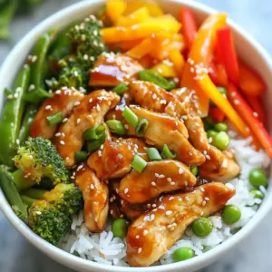 - 1 lb boneless, skinless chicken breast, sliced into thin strips - 2 tablespoons olive oil - 1 cup broccoli florets - 1 bell pepper (red or yellow), sliced - 1 cup snap peas - 1 carrot, julienned - 3 green onions, chopped - 1/4 cup teriyaki sauce (store-bought or homemade) - 1 tablespoon sesame seeds (for garnish) - Cooked jasmine rice or quinoa (for serving) The chicken is the star of this dish. It cooks quickly and stays tender when sliced. Broccoli adds crunch and color. Bell peppers bring sweetness and a pop of color. Snap peas add a nice snap. Carrots give a bright look and extra texture. You can dress it all up with teriyaki sauce, which gives a sweet and savory flavor. You can add extra ingredients to make this dish even better. Try adding sliced mushrooms, zucchini, or baby corn for more taste. Nuts like cashews or almonds can add crunch. You might also consider a dash of garlic or ginger for a nice zing. These choices let you put your spin on this simple recipe. Teriyaki chicken stir fry is great with rice or quinoa. Jasmine rice is a classic choice. It soaks up the sauce nicely. Quinoa is a healthy option and adds protein. You could serve the stir fry over either, making a filling and tasty meal. {{ingredient_image_1}} First, you need to prepare the chicken and veggies. Take 1 pound of boneless, skinless chicken breast and slice it into thin strips. This helps it cook quickly. Put the chicken in a large bowl. Add 2 tablespoons of teriyaki sauce to the chicken. Mix it well and set it aside. While the chicken marinates, wash and chop your vegetables. You will need 1 cup of broccoli florets, 1 bell pepper (red or yellow), 1 cup of snap peas, and 1 carrot cut into thin strips. You also want 3 green onions chopped for later. Next, heat 2 tablespoons of olive oil in a large non-stick skillet or wok over medium-high heat. Make sure the oil is hot before adding the chicken. Carefully place the marinated chicken strips into the skillet. Stir-fry the chicken for about 5 to 6 minutes. You want the chicken to be cooked through and lightly golden. Once done, remove the chicken from the skillet and set it aside. This step ensures your chicken remains tender. Now, it&rsquo;s time to stir-fry the vegetables. In the same skillet, add the chopped broccoli, bell pepper, snap peas, and carrot. Stir-fry these veggies for about 3 to 4 minutes. You want them to be tender but still crisp. After that, return the cooked chicken to the skillet. Pour the remaining teriyaki sauce over everything. Stir well to coat all the ingredients evenly. Cook for another 2 minutes to heat everything through. Finally, remove from heat and sprinkle chopped green onions and sesame seeds on top for a nice touch. Serve the stir fry over cooked jasmine rice or quinoa for a complete meal. Enjoy your quick and tasty teriyaki chicken stir fry! To get tender chicken, start with fresh chicken breast. If you can, use organic chicken for better taste. Slice the chicken into thin strips; this helps it cook faster and stay juicy. Marinate the chicken in teriyaki sauce for about 10 minutes. This adds flavor and helps keep it moist while cooking. To keep your vegetables crisp, don&rsquo;t overcrowd the pan. Use a large skillet or wok. Heat the oil until it's hot before adding the veggies. Stir-fry them quickly over medium-high heat. This way, they cook fast but stay bright and crunchy. Add harder veggies, like carrots, first. Then, add softer ones, like bell peppers, to avoid overcooking. Making your own teriyaki sauce is simple and rewarding. Combine 1/4 cup soy sauce, 2 tablespoons honey, and 1 tablespoon rice vinegar in a bowl. Add garlic and ginger for extra flavor. Whisk the ingredients together until smooth. This sauce will add a fresh taste to your stir fry and can be stored in the fridge for later use. Pro Tips Marinate for Flavor: Allow the chicken to marinate in the teriyaki sauce for at least 15-30 minutes if time permits. This will enhance the flavor of the chicken significantly. Use High Heat: Stir-frying requires high heat to ensure that the chicken and vegetables cook quickly and retain their crisp texture. Make sure your skillet or wok is adequately heated before adding the ingredients. Veggie Crunch: To keep the vegetables vibrant and crunchy, do not overcook them. Aim for tender-crisp to maintain their color and nutrients. Serving Suggestions: For a complete meal, serve the stir fry over cooked jasmine rice or quinoa and consider adding a side of miso soup or a light salad for balance. {{image_2}} You can switch the chicken for other proteins. Tofu works great for a vegetarian twist. Use firm tofu for the best texture. Just cut it into cubes and marinate like the chicken. Shrimp is another tasty option. It cooks faster, so add the shrimp after the veggies. Saut&eacute; until they turn pink, about 3-4 minutes. For beef lovers, use thinly sliced flank steak. Cook it until it&rsquo;s browned, then add the veggies as you would with chicken. Feel free to change the veggies based on what&rsquo;s in season. Zucchini and asparagus are delicious in spring. In the summer, try bell peppers and corn for a sweet crunch. In fall, add squash or carrots for warmth. For winter, use hearty greens like kale or Brussels sprouts. The mix of colors will make your dish pop. You can make this stir fry vegan easily. Just use tofu or tempeh instead of chicken. Make sure to check your teriyaki sauce for gluten. Some brands add soy sauce, which contains gluten. To keep it gluten-free, use tamari sauce instead. This is a gluten-free soy sauce that tastes great. By mixing and matching proteins and veggies, you can create a new dish every time. Enjoy experimenting with flavors! To keep your teriyaki chicken stir fry fresh, let it cool first. Once cool, place it in an airtight container. Make sure to store it in the fridge. It will last for about 3 to 4 days. If you notice any weird smells or colors, it's best to toss it out. When you want to enjoy your leftovers, you can reheat them easily. The best way is to use a skillet. Heat it on medium and add a splash of water. This keeps the chicken and veggies moist. Stir occasionally until everything is hot. You can also use a microwave. Just cover your dish to trap moisture and heat in 1-minute intervals. If you want to save your stir fry for later, freezing is a great option. Place the cooled dish in a freezer-safe container. Make sure to label it with the date. It can last for up to 3 months in the freezer. When you're ready to eat, thaw it overnight in the fridge. Then, reheat it as mentioned above. Enjoy your quick and tasty meal anytime! Yes, you can prepare this dish ahead of time. Cook the chicken and vegetables, then cool them. Store in containers and keep in the fridge for up to three days. When ready to eat, just reheat in a pan or microwave. To save time, you can also chop the veggies the day before. This way, your meal will be quick to finish. The best vegetables for stir fry are colorful and crisp. Here are some great options: - Broccoli - Bell peppers - Snap peas - Carrots - Zucchini - Mushrooms Feel free to mix and match. Choose veggies that you love. Fresh, seasonal produce always makes the dish better. Making teriyaki sauce is simple and fun. Here&rsquo;s how you can do it: 1. Combine Ingredients: In a bowl, mix together: - 1/4 cup soy sauce - 2 tablespoons brown sugar - 1 tablespoon rice vinegar - 1 teaspoon sesame oil - 1 teaspoon minced garlic - 1 teaspoon minced ginger 2. Heat the Sauce: Pour the mixture into a small pan. Heat it over medium heat. Bring it to a simmer. 3. Thicken if Desired: If you want a thicker sauce, mix 1 teaspoon of cornstarch with 2 teaspoons of water. Add this to the simmering sauce. Stir until it thickens. Now you have a tasty homemade teriyaki sauce ready for your stir fry! To recap, we explored the key ingredients for teriyaki chicken stir fry, focusing on optional add-ins and suggested pairings. You learned step-by-step instructions, cooking tips for tender chicken and crispy vegetables, and variations for different proteins and diets. I also shared storage information and answered common questions. In my view, stir fry is a great way to enjoy healthy meals. It&rsquo;s quick, easy, and full of flavor. Now, you can make it your way!