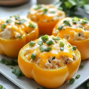 - 4 large bell peppers (any color) - 2 cups cooked shredded chicken - 1/2 cup cream cheese, softened - 1/2 cup buffalo sauce (adjust to taste) - 1/2 cup shredded cheddar cheese - 1/4 cup green onions, chopped - 1 teaspoon garlic powder - 1 teaspoon onion powder - Salt and pepper to taste - Fresh cilantro or parsley for garnish (optional) The heart of this dish lies in its ingredients. Each one brings a unique flavor and texture. You start with four large bell peppers. These can be red, green, yellow, or orange. Each color offers a different taste. Next, you need two cups of cooked shredded chicken. This makes the stuffing hearty and high in protein. Cream cheese is key to a creamy texture. You want half a cup, softened, to mix easily. Buffalo sauce gives that spicy kick we love. Feel free to adjust the amount to suit your taste. Shredded cheddar cheese adds richness. Half a cup will do the trick. Chopped green onions add freshness and crunch. Garlic powder and onion powder enhance the flavor. Use one teaspoon of each. Don&rsquo;t forget salt and pepper to taste. Finally, for garnish, fresh cilantro or parsley adds a pop of color. This is optional but highly recommended for presentation. - Caloric breakdown per serving: Approx. 350 calories - Macronutrient profile: - Protein: 30g - Fats: 22g - Carbohydrates: 8g This dish is not only tasty but also fits well in a keto diet. Each serving packs a solid amount of protein and healthy fats. The low carb count keeps it friendly for keto lovers. With these ingredients, you create a meal that is both nutritious and satisfying. {{ingredient_image_1}} - Preheat the oven to 375&deg;F (190&deg;C). - Slice the tops off the bell peppers. Remove the seeds and membranes. Place them upright in a baking dish. - In a mixing bowl, combine 2 cups of cooked shredded chicken, 1/2 cup of softened cream cheese, and 1/2 cup of buffalo sauce. You can adjust the buffalo sauce to your taste. - Add 1 teaspoon of garlic powder, 1 teaspoon of onion powder, and salt and pepper to taste. Mix well until all ingredients blend into a creamy filling. - Gently fold in 1/2 cup of shredded cheddar cheese and 1/4 cup of chopped green onions. Reserve some green onions for later. - Carefully spoon the buffalo chicken mixture into each bell pepper. Fill them generously. - Cover the baking dish with aluminum foil and bake in the preheated oven for 25 minutes. - Remove the foil and bake for an additional 10 to 15 minutes. The peppers should be tender, and the tops should be golden brown. - Once done, take them out of the oven. Let them cool slightly before serving. To achieve tender peppers, choose large, firm bell peppers. They hold up well during cooking. Before baking, slice off the tops and remove the seeds. This reduces bitterness and helps them cook evenly. For a balanced flavor profile, use a good buffalo sauce. Adjust the amount to your taste. Mix in cream cheese to add richness. The garlic and onion powders boost the flavor. Always season with salt and pepper to enhance taste. Pair your stuffed peppers with a fresh salad. A crisp, green salad balances the spicy filling. You can serve them with cauliflower rice or zoodles for a complete meal. For garnishes, top with reserved green onions. Fresh cilantro or parsley adds color and freshness. A drizzle of extra buffalo sauce gives it a spicy kick. If your filling turns out dry, add more cream cheese or buffalo sauce. Both will help moisten the mix. For an overly spicy filling, add a bit of sugar. It helps to balance the heat. If your oven runs hot or cold, check the peppers at the 25-minute mark. Adjust the cooking time as needed. Always ensure the peppers are tender before serving. Pro Tips Choosing the Right Peppers: Opt for firm, vibrant bell peppers that will hold their shape during baking. Red, yellow, and orange varieties tend to be sweeter than green ones. Adjusting Spice Level: Feel free to adjust the amount of buffalo sauce to suit your heat preference. You can also mix in a bit of ranch dressing for added creaminess and flavor. Make Ahead: Prepare the filling ahead of time and stuff the peppers just before baking. This makes for a quick and easy weeknight meal. Serving Suggestions: Serve with a side of celery sticks and extra ranch or blue cheese dressing for dipping to complement the flavors of the stuffed peppers. {{image_2}} You can switch cream cheese for low-fat options. This helps cut calories while keeping it creamy. You might try Greek yogurt as a fun alternative. For hot sauce, you can use chipotle or garlic sauce. Each brings its own unique flavor to the dish. If you want it dairy-free, swap cream cheese with cashew cream. Blend soaked cashews with lemon juice for a creamy texture. For vegan options, use shredded jackfruit instead of chicken. This adds a nice texture without meat. You can also adjust this recipe for Paleo or Whole30 diets. Just skip the cheese and use compliant hot sauce. Adding veggies can boost the filling. Try chopped spinach or diced tomatoes for extra nutrients. You can also mix in some corn or black beans. If you like heat, choose jalape&ntilde;o or serrano peppers. They add spice without overpowering the dish. Adjust the amount based on your taste. To keep your Keto Buffalo Chicken Stuffed Peppers fresh, place leftovers in the fridge. Use airtight containers to prevent moisture loss. This keeps the peppers juicy and tasty. Make sure to cool them down to room temperature first. Storing them right away helps maintain flavor and texture. If you want to save them for later, freezing is a great option. Wrap each stuffed pepper in plastic wrap. Then, place them in a freezer-safe bag or container. Make sure to label with the date. To reheat, let them thaw in the fridge overnight. Then, warm them in the oven at 350&deg;F (175&deg;C) until heated through. In the fridge, your stuffed peppers stay fresh for about 3 to 5 days. Look for any signs of spoilage. If they have an off smell or the peppers feel slimy, it&rsquo;s time to toss them. Proper storage helps you enjoy this dish longer without losing quality. Can I use fresh chicken instead of cooked? Yes, you can use fresh chicken. However, you need to cook it first. I recommend boiling or baking the chicken until it's fully cooked. Once cooked, shred it before mixing with the other ingredients. This way, you still get that tasty flavor. How can I make this recipe spicier? To boost the heat, add more buffalo sauce to the filling. You can also mix in diced jalape&ntilde;os or cayenne pepper for extra spice. Just remember, start slow and taste as you go. You can always add more heat! Can I air fry these stuffed peppers? Absolutely! Air frying gives them a nice crisp. Simply prep the peppers as usual, then place them in your air fryer. Cook at 375&deg;F (190&deg;C) for about 15-20 minutes. Check for doneness and adjust time if needed. What if I don&rsquo;t have buffalo sauce? No buffalo sauce? No problem! You can use hot sauce mixed with melted butter for a similar taste. Alternatively, try a spicy BBQ sauce or a mix of sriracha and mayonnaise for a unique flavor twist. Can these be made in advance? Yes, you can prepare these stuffed peppers ahead of time. Just fill the peppers and store them in the fridge. Cover them tightly with foil or plastic wrap. They will stay fresh for up to two days. How do I heat them up after they've been stored? To reheat, place the stuffed peppers in an oven set to 350&deg;F (175&deg;C). Cover with foil to keep them moist. Heat for about 20 minutes or until warm throughout. You can also use a microwave, but the oven keeps them crispier. You&rsquo;ve learned how to make delicious stuffed peppers using simple ingredients. We covered the key steps: from preparation to baking, ensuring great flavor and texture. I shared tips for handling common issues and offered variations to suit different diets. Remember, you can adjust ingredients to match your taste. This recipe is flexible, making it perfect for any meal. Enjoy making this dish and experimenting with your unique touches. Happy cooking!
