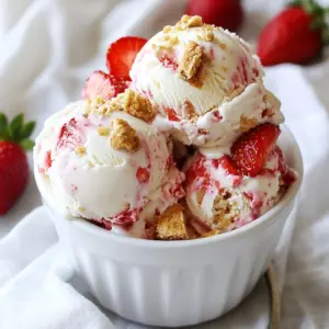 - 2 cups heavy cream - 1 can (14 oz) sweetened condensed milk - 1 teaspoon vanilla extract - 1 cup fresh strawberries, hulled and finely chopped - 1 cup shortcake cookies, crumbled - 2 tablespoons sugar (optional) This recipe for No-Churn Strawberry Shortcake Ice Cream is simple yet full of flavor. The heavy cream gives it a rich and creamy base. Sweetened condensed milk adds sweetness and helps create that nice texture. Vanilla extract provides a warm, inviting taste. Strawberries are vital for this dish. They add freshness and a bright color. Make sure to chop them finely so they mix well. The shortcake cookies give a delightful crunch and flavor that reminds us of summer. If your strawberries are not sweet enough, you can add sugar. This step is optional. Taste your strawberries first! The right balance of sweetness makes this ice cream shine. {{ingredient_image_1}} To make the best ice cream, start by whipping the heavy cream. Use an electric mixer for this task. Mix on high speed until you see stiff peaks form, which takes about 3-5 minutes. Stiff peaks mean the cream holds its shape well. This step is key to making your ice cream light and fluffy. Next, grab a separate bowl. Combine the sweetened condensed milk and vanilla extract. Then, add the crumbled shortcake cookies. The cookies add a nice texture. If your strawberries are not sweet, consider adding sugar to balance the flavors. Mix all these ingredients well, ensuring they blend nicely. Now comes the fun part: folding in the whipped cream. Use a spatula and gently incorporate the whipped cream into the condensed milk mixture. Be careful not to deflate the cream too much; you want it to remain fluffy. After that, fold in the chopped strawberries. This step ensures the strawberries spread evenly throughout the ice cream. Pour the mixture into a freezer-safe container. Use a spatula to smooth the top. Cover the container with a lid or plastic wrap. Freeze your ice cream for at least 4-6 hours. This long freeze helps it set properly. Before serving, let the ice cream sit at room temperature for 5-10 minutes. This softening makes it easier to scoop. Enjoy your delicious no-churn strawberry shortcake ice cream! Whipping the cream is key to a light ice cream. Use a large bowl and an electric mixer. Whip until stiff peaks form. This takes about 3-5 minutes. If you over-whip, the cream can turn grainy. When you fold in the whipped cream, do it gently. Use a spatula and make sweeping motions. This keeps the air in the cream, which helps the ice cream stay fluffy. You can add sugar based on your strawberries' sweetness. If they taste sweet, skip the sugar. If they taste a bit sour, add 2 tablespoons of sugar. Mix it in when you combine the sweetened condensed milk and vanilla. This helps balance the flavors. Keep in mind that the sweetness of the strawberries will change the final taste. Always taste your mixture before freezing. For a beautiful finish, scoop the ice cream into bowls. Top with extra strawberry slices. Add crumbled shortcake cookies for texture. You can also drizzle honey or sprinkle fresh mint leaves on top. These toppings not only add flavor but also make your dessert look stunning. Enjoy! Pro Tips Chill Your Bowl: For best results, chill the mixing bowl and beaters in the freezer for about 10-15 minutes before whipping the cream. This helps the cream whip up faster and achieve better volume. Use Ripe Strawberries: Choose strawberries that are fully ripe for the sweetest flavor. If they&rsquo;re not sweet enough, don&rsquo;t hesitate to adjust the sugar to your taste. Mixing Technique: When folding the whipped cream into the condensed milk mixture, use a gentle motion to maintain the light and airy texture of the cream. This ensures a creamy and smooth ice cream. Storage Tips: To prevent ice crystals from forming, store the ice cream in an airtight container. Place a piece of parchment paper directly on the surface before sealing for added protection. {{image_2}} You can change up the fruit in this ice cream. Try using blueberries, raspberries, or peaches. Each fruit gives a fresh taste. You can even mix fruits for a fun twist. For cookies, shortcake is great, but you can swap it out. Use crushed vanilla wafers or ginger snaps for a unique flavor. Each cookie adds a new twist to your ice cream. Want to make this treat dairy-free? Use coconut cream instead of heavy cream. It makes the ice cream rich and creamy. You can also use dairy-free condensed milk. If you're vegan, use a plant-based whipped cream. This keeps the texture light. Also, choose maple syrup or agave nectar instead of sugar. These swaps make the ice cream tasty and suitable for everyone. To keep your no-churn strawberry shortcake ice cream fresh, store it in an airtight container. This helps prevent freezer burn. Make sure to smooth the top with a spatula. Cover it tightly with a lid or plastic wrap. This seals in the flavor and keeps it creamy. When stored correctly, this ice cream lasts up to two weeks in the freezer. If you thaw your ice cream, you can refreeze it. However, it is best to do this quickly. Slow refreezing can change the texture. Ice crystals can form and make it grainy. For the best taste, only thaw what you plan to eat. If you have leftovers, store them in the freezer right away. This keeps the flavor fresh and enjoyable. Remember, each time you thaw and refreeze, the quality can drop. Yes, you can use frozen strawberries. Just thaw them before adding. This helps them mix well into the ice cream. Drain any extra liquid to avoid a soggy texture. Frozen strawberries work well and still taste great. They can save you time if fresh ones are not available. If you want a lighter option, try using coconut cream. You can also use Greek yogurt for a tangy twist. Another choice is whipped topping, which is lighter. These options will change the flavor a bit, but they still work well. Just make sure to whip them properly for the best texture. Your ice cream will last about two weeks in the freezer. Make sure to store it in an airtight container. This keeps ice crystals from forming and helps it stay creamy. If you see any signs of freezer burn, it's best to toss it. Always follow safe storage tips to enjoy your treat longer. This blog post showed how to make a tasty ice cream at home. You learned about the main ingredients, like heavy cream, sweetened milk, and vanilla. We covered step-by-step instructions, tips for the best texture, and flavor variations. You now know how to store your homemade ice cream and answers to common questions. Remember, a few simple choices can make your dessert special. Enjoy making this treat and share it with friends and family!