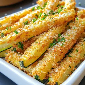 Crispy Parmesan Zucchini Fries need simple, fresh ingredients. Here&rsquo;s what you need: - 2 medium zucchinis - 1 cup breadcrumbs (preferably panko) - &frac12; cup grated Parmesan cheese - 1 teaspoon garlic powder - 1 teaspoon Italian seasoning - 2 large eggs - Salt and pepper to taste - Olive oil spray or cooking oil These ingredients help create a tasty snack. The zucchinis are the star of this dish. They give a fresh, mild flavor. Panko breadcrumbs add a great crunch. The Parmesan cheese adds a salty, savory taste. Garlic powder and Italian seasoning enhance the flavor, making each bite delightful. Eggs act as a binding agent, helping the coating stick to the zucchini. Don&rsquo;t forget salt and pepper for seasoning! Use olive oil spray to make them crispy without too much oil. This simple list ensures your fries are both crispy and full of flavor. {{ingredient_image_1}} Preheating the Oven Start by preheating your oven to 425&deg;F (220&deg;C). This step is key for making the fries crispy. Preparing the Baking Sheet Next, line a baking sheet with parchment paper. This makes cleanup easy and helps the fries cook evenly. Washing and Cutting Zucchini Take your two medium zucchinis and wash them under cool water. Pat them dry with a towel. Cut each zucchini into fry shapes, about 1/4 inch thick. This size ensures they cook well and become crispy. Whisking Eggs In a shallow bowl, crack open two large eggs. Whisk them until they are well beaten. This egg wash helps the breadcrumbs stick to the zucchini. Mixing Breadcrumbs and Seasonings In another bowl, mix one cup of breadcrumbs with &frac12; cup of grated Parmesan cheese. Add one teaspoon of garlic powder and one teaspoon of Italian seasoning. Season with salt and pepper to taste. This mixture gives the fries great flavor. Coating Zucchini Fries Take each zucchini fry and dip it into the egg mixture, coating it well. Then, roll the fry in the breadcrumb mixture until it is fully covered. Place the coated fries on the prepared baking sheet. For extra crispiness, lightly spray the fries with olive oil spray. Now you are ready to bake! To make your zucchini fries extra crispy, use panko breadcrumbs. Panko is lighter and airier than regular breadcrumbs. This texture helps create a crunch that you will love. When you bake your fries, they will turn out golden and crisp. Another key tip is to use olive oil spray. A light mist of oil on your zucchini fries helps them crisp up in the oven. It gives them a nice brown color and adds flavor. You can also use any cooking oil you prefer if you don't have olive oil spray. Flipping your fries during baking helps reduce sogginess. Halfway through the baking time, gently turn them over. This promotes even cooking and crispness. It allows hot air to circulate around all sides of the fries. This simple step makes a big difference in texture. Baking at the right temperature is crucial. I recommend setting your oven to 425&deg;F (220&deg;C). This high heat cooks the zucchini fries quickly. You may need to adjust the baking time based on your oven. Some ovens run hotter or cooler than others. Keep an eye on the fries as they bake. Look for a golden brown color to know they are done. Pro Tips Choose the Right Zucchini: Smaller zucchinis tend to be firmer and less watery, resulting in crispier fries. Season the Breadcrumbs: Don&rsquo;t forget to add extra spices or herbs to the breadcrumb mixture for enhanced flavor. Keep it Even: Make sure to cut the zucchini into uniform sizes to ensure even cooking and crispiness. Experiment with Dips: Try serving these fries with different sauces like tzatziki or garlic aioli for a fun twist. {{image_2}} You can change up this recipe in fun ways. Adding different cheeses can give you unique tastes. Try using mozzarella, cheddar, or even a spicy pepper jack. Each cheese adds its own twist to the flavor. Incorporating spices and herbs can also boost the taste. You might add cayenne for heat or paprika for smokiness. Fresh herbs like parsley or basil can make the fries pop with freshness. Experiment and find your favorite mix! If you need gluten-free options, switch the breadcrumbs. You can use ground almond or gluten-free breadcrumbs instead. These choices still give a nice crunch. Using vegetable chips is another fun idea. Crush them up and use them as a coating. They add extra flavor and crunch, making the fries even more exciting to eat. Pairing with dipping sauces can take your zucchini fries to the next level. Marinara sauce is a classic choice. It adds a rich, tangy flavor. Ranch dressing is another favorite, offering a creamy contrast. You can also try spicy aioli or a yogurt-based dip. These options add extra flavor and make your fries even more enjoyable. Don't be afraid to mix and match! Refrigerating Once you finish your crispy Parmesan zucchini fries, let them cool down. Place them in an airtight container. They can stay fresh in the fridge for up to three days. Make sure to keep them away from moisture. This helps maintain their crunch. Freezing If you want to save some for later, freezing is a great option. First, let the fries cool completely. Arrange them in a single layer on a baking sheet. Freeze them for about an hour. Then, transfer them to a freezer-safe bag. These can last up to three months in the freezer. Best Methods for Crispy Texture To reheat your zucchini fries, use the oven for the best results. Preheat your oven to 400&deg;F (200&deg;C). Spread the fries on a baking sheet. Bake for about 10 minutes until they are hot and crispy again. You can also use an air fryer. Just heat them at 350&deg;F (175&deg;C) for about 5-7 minutes, flipping halfway through. Duration in Refrigerator and Freezer In the refrigerator, crispy zucchini fries last for about three days. In the freezer, they can keep for up to three months. Always check for any signs of spoilage before eating. Enjoy your tasty fries while they are fresh! You can make zucchini fries without eggs by using a mixture of flour and water. Mix 1 cup of flour with 1/2 cup of water to create a thick batter. Dip the zucchini fries into this mixture before coating them with breadcrumbs. This method will help the breadcrumbs stick well. Yes, baking is a great option! Preheat your oven to 425&deg;F (220&deg;C). Follow the same steps for coating the zucchini. Place them on a parchment-lined baking sheet. Bake for 20-25 minutes until golden brown. This way, you get crispy fries with less oil. - Marinara and Ranch: These classic choices add great flavor. - Alternative Dipping Sauces: Try garlic aioli, spicy ketchup, or tzatziki for a twist. Each sauce adds a unique taste that pairs well with the crispy texture of the fries. Zucchini fries are simple and fun to make, using fresh zucchini and tasty seasonings. We covered everything from the key ingredients to the step-by-step process. I shared helpful tips for great texture and ways to add flavor. Don&rsquo;t forget to try different coatings and dipping sauces to take your fries to the next level. Enjoy your homemade zucchini fries and experiment with your favorite twists on this dish. Keeping your leftovers properly stored ensures you can savor them again later!